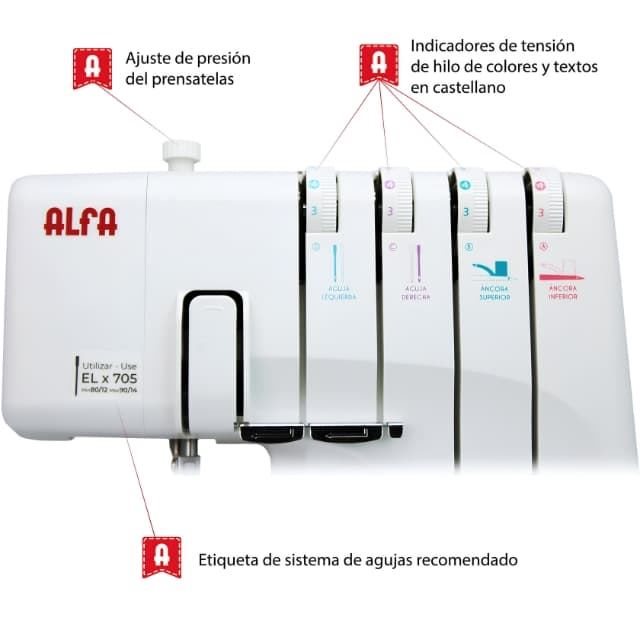 ALFA 8707 Plus – Remalladora Overlock de 2, 3 y 4 Hilos - Imagen 7