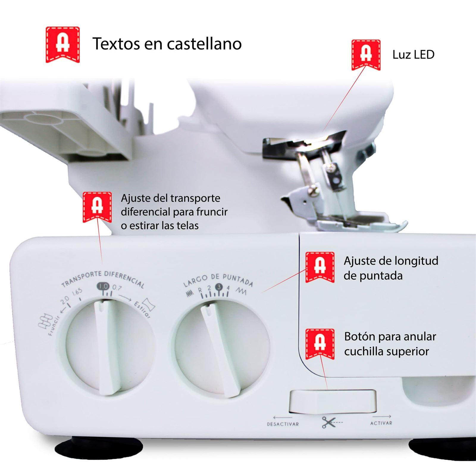 ALFA STYLE 8708 PLUS - Máquina de coser Remalladora/Overlock - Imagen 3