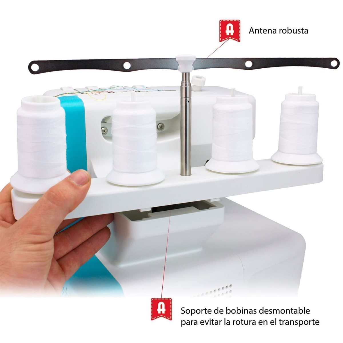 ALFA Style 8708 Plus – Remalladora Overlock Profesional de 2, 3 y 4 Hilos - Imagen 2