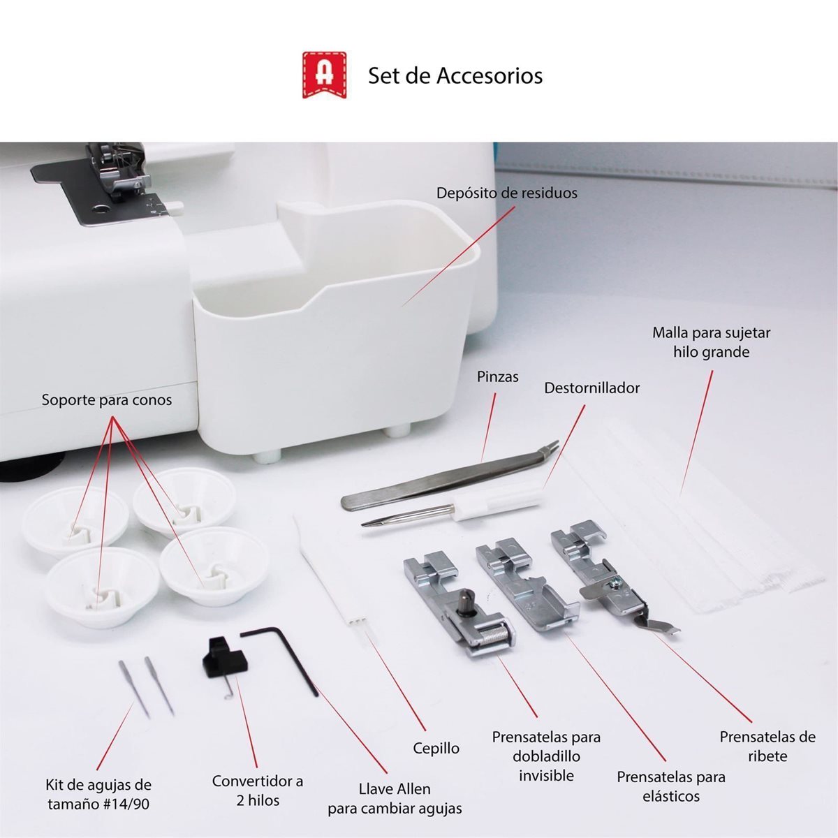 ALFA Style 8708 Plus – Remalladora Overlock Profesional de 2, 3 y 4 Hilos - Imagen 4