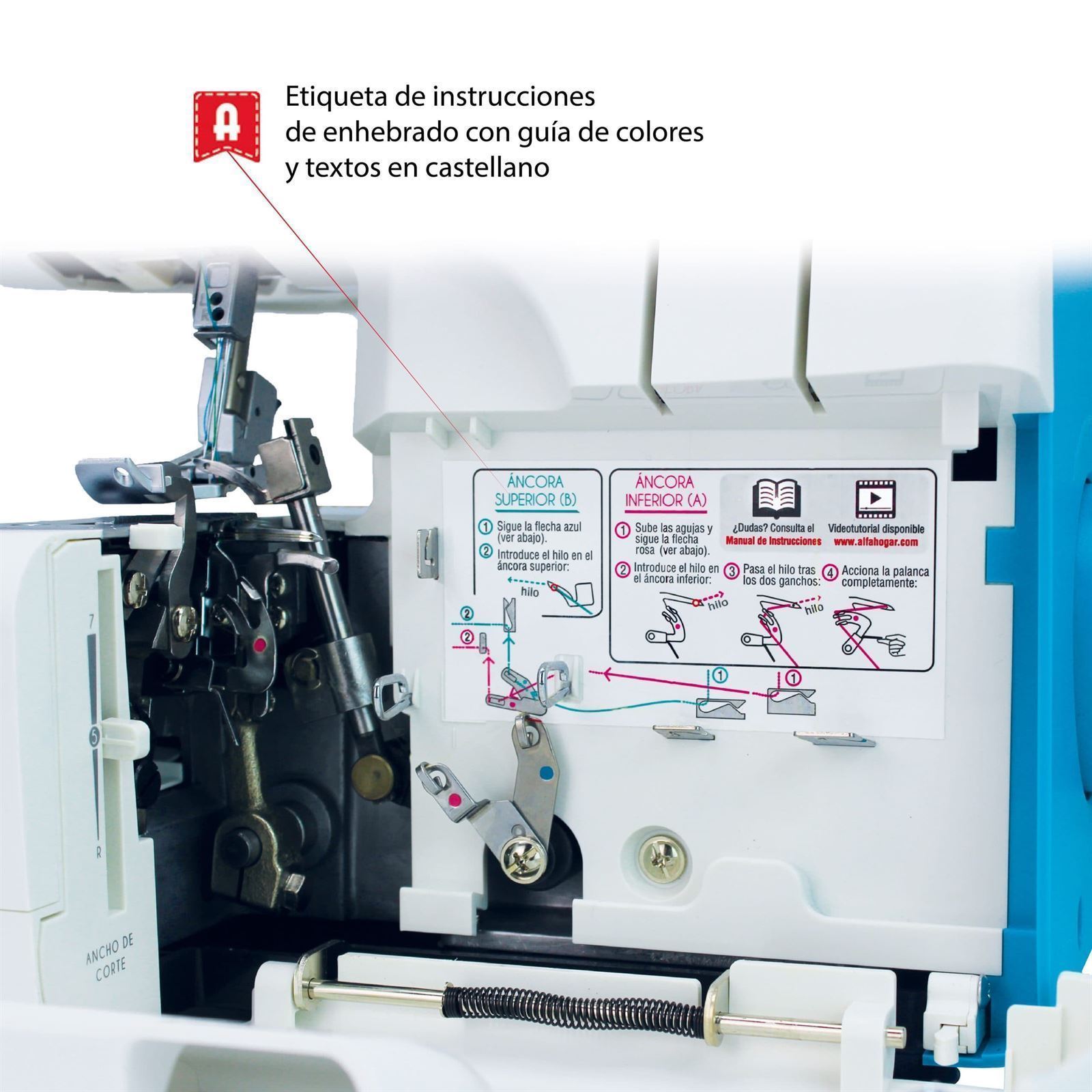 ALFA Style 8708 Plus – Remalladora Overlock Profesional de 2, 3 y 4 Hilos - Imagen 7