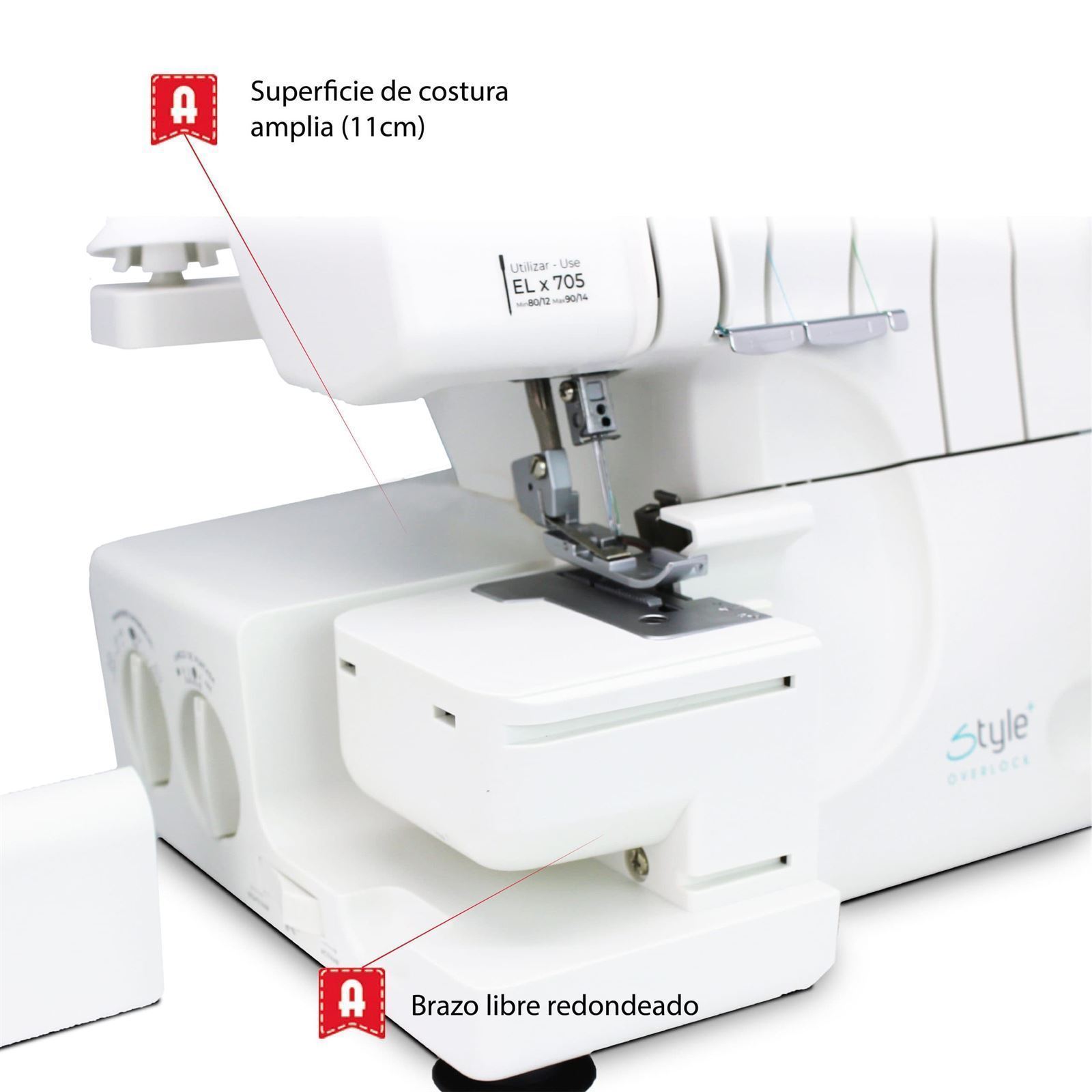 ALFA Style 8708 Plus – Remalladora Overlock Profesional de 2, 3 y 4 Hilos - Imagen 8