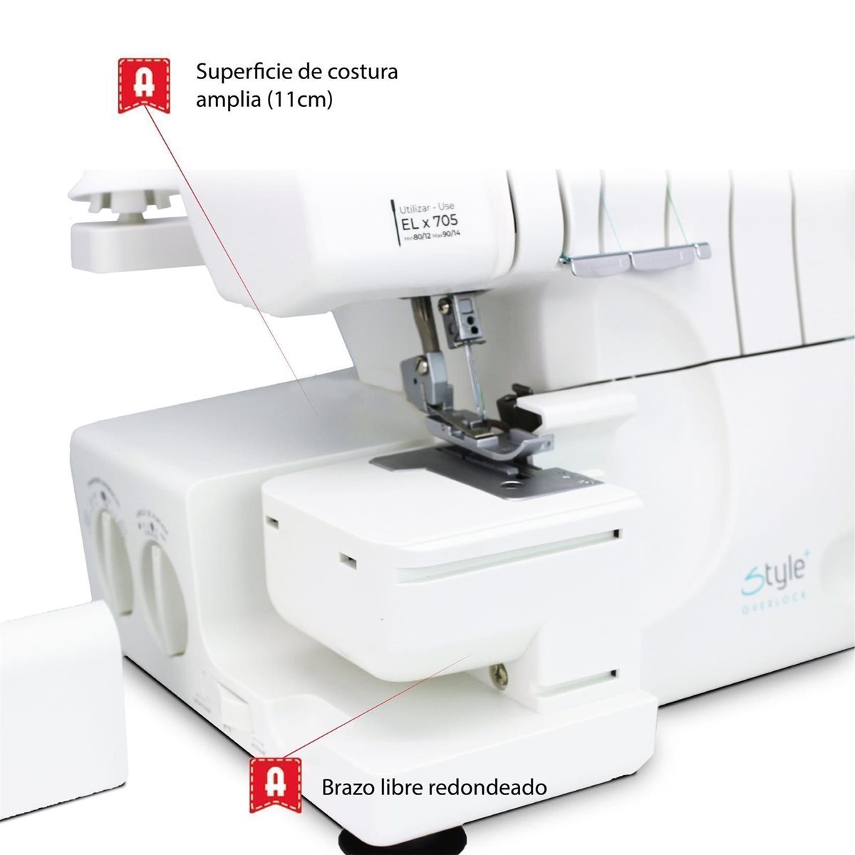 ALFA Style 8708 Plus – Remalladora Overlock Profesional de 2, 3 y 4 Hilos - Imagen 8