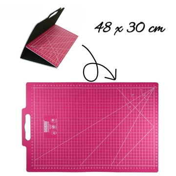 Base de corte plegable con asa 48x30 cm autocicatrizante para patchwork y costura - Imagen 1