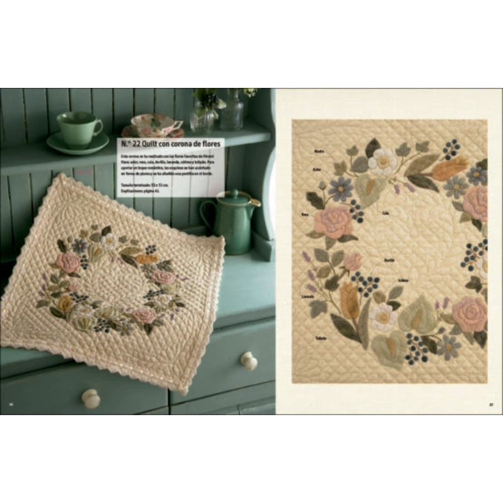 Libro Patchwork Japonés con Aplicaciones de Flores – 36 Proyectos con Patrones - Imagen 3