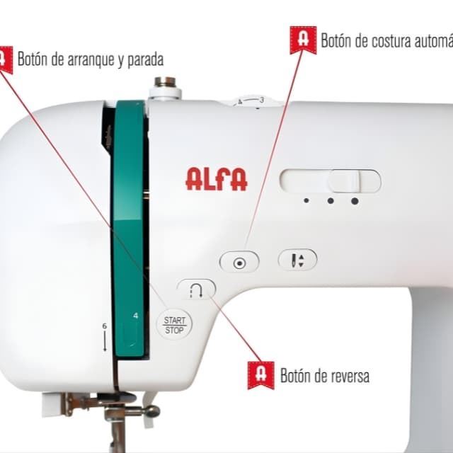 Máquina de Coser Electrónica ALFA Zart Plus para Patchwork y Costura Creativa (404 Puntadas) - Imagen 4