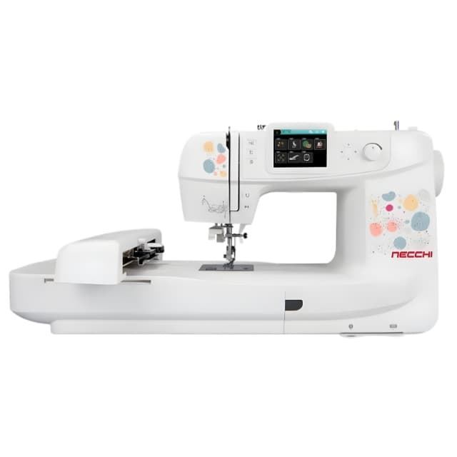 Máquina de Coser y Bordar Electrónica Necchi NE210 con Pantalla Táctil y 2 Bastidores - Imagen 1
