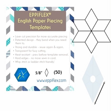 Plantilla Eppiflex Diamante 60º 5/8" (1,58 cm) para Patchwork y Paper Piecing - Imagen 1