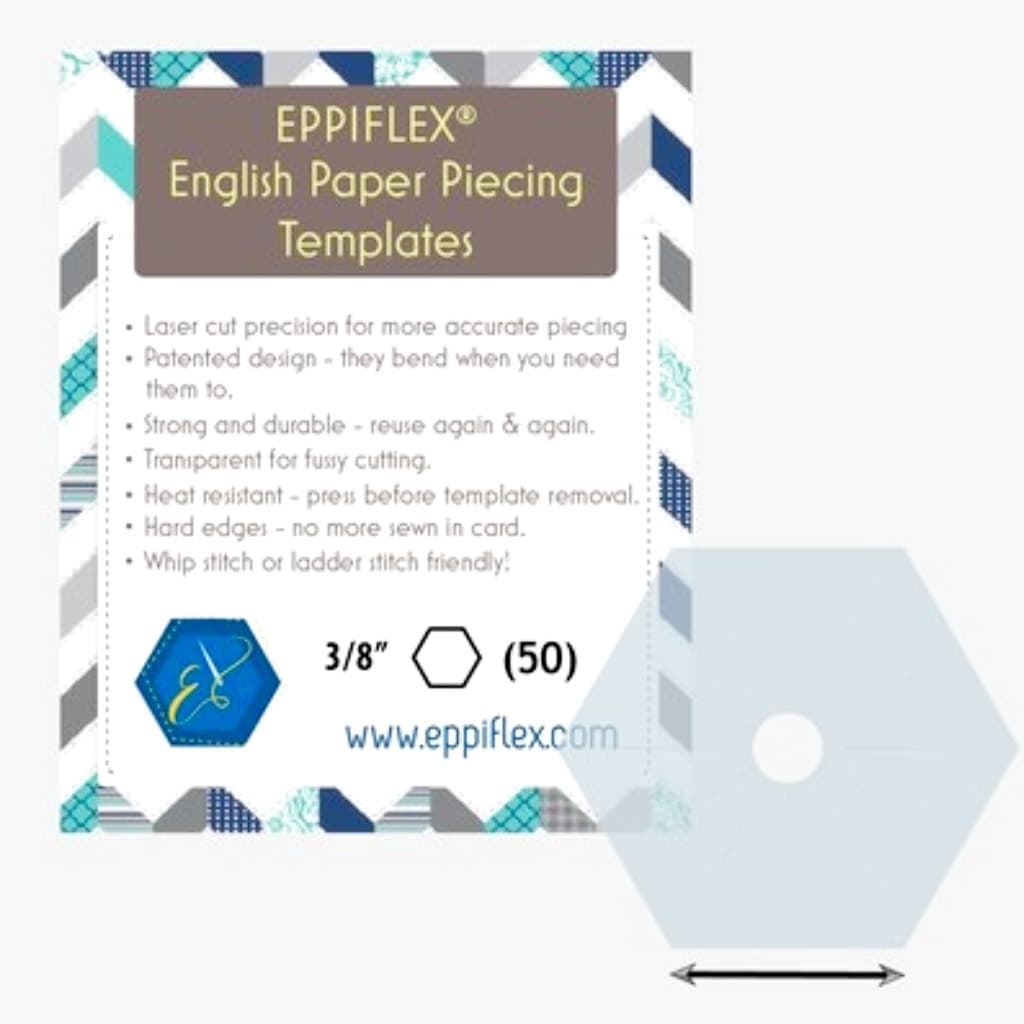 Plantilla Eppiflex Hexágono 3/8" (0,95 cm) para Patchwork y English Paper Piecing - Imagen 1