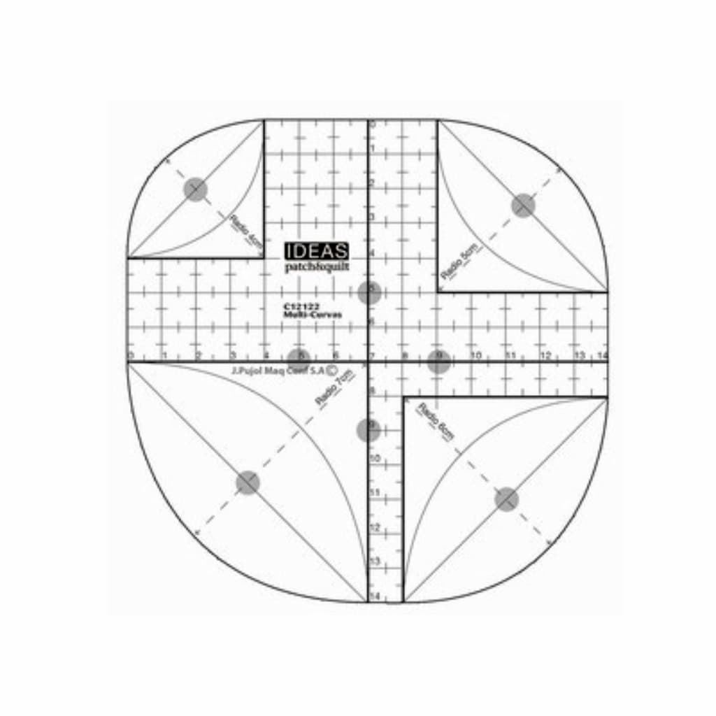 Plantilla Multi-Curvas Ideas para Patchwork, Quilting y Costura Creativa - Imagen 2